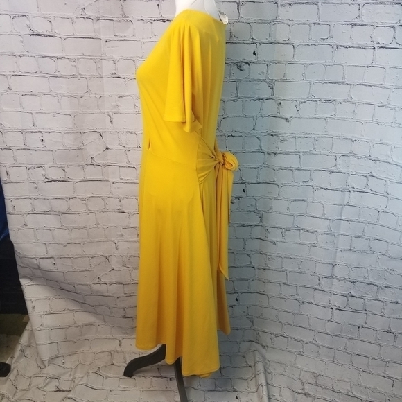 Lane Bryant yellow Jersey midi dress new - Picture 4 of 10
